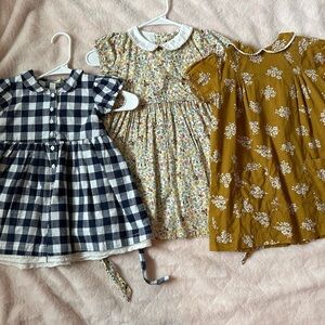Floral and Checkered Kids Dress Set